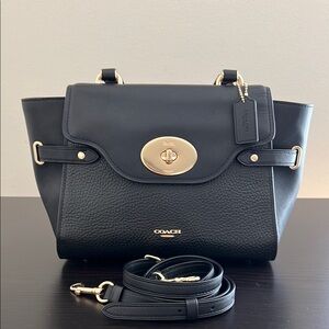 Like New Coach Blake Black Leather top handle crossbody Handbag